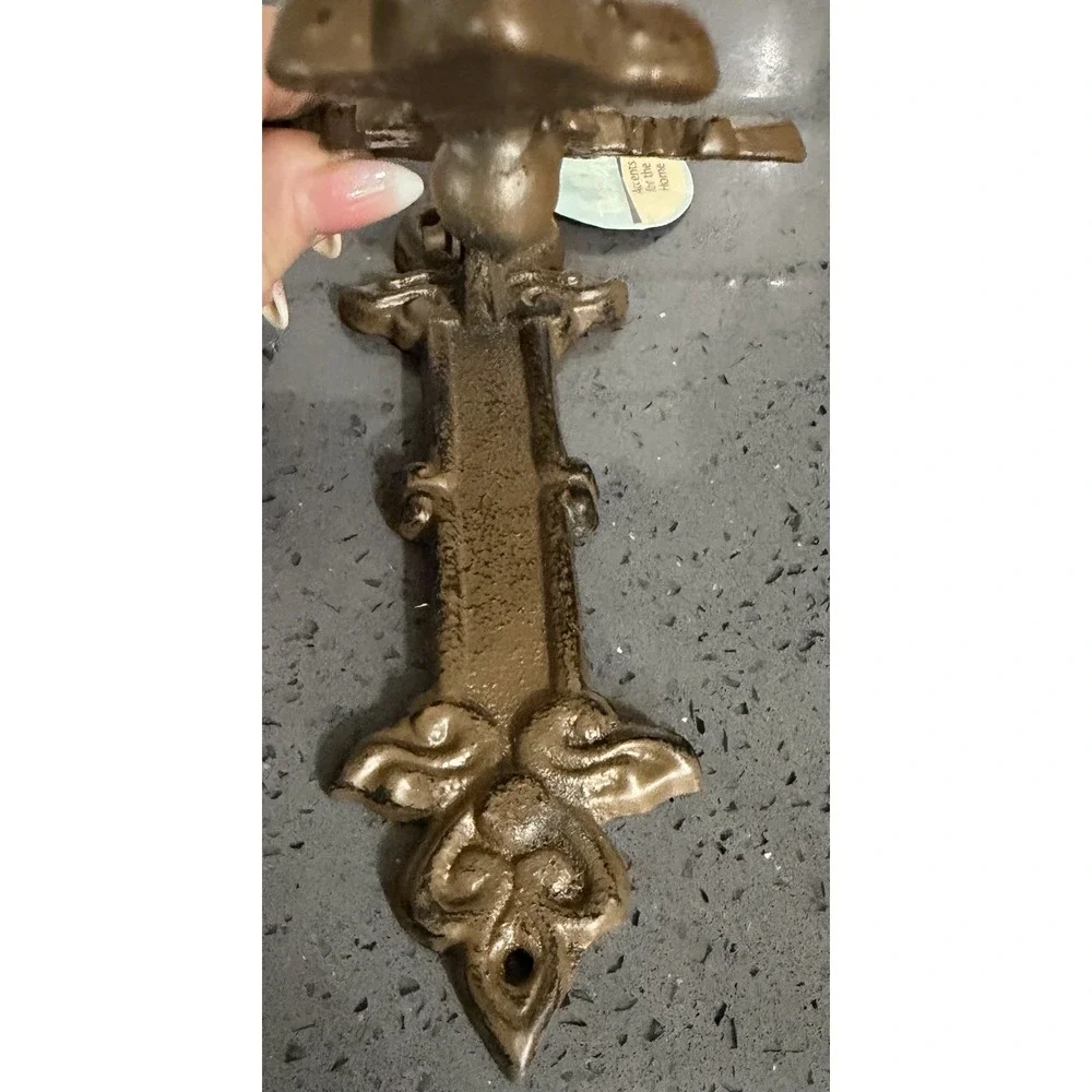 New Rustic Heavy Cast Iron Religious Cross Door Knocker Ornate